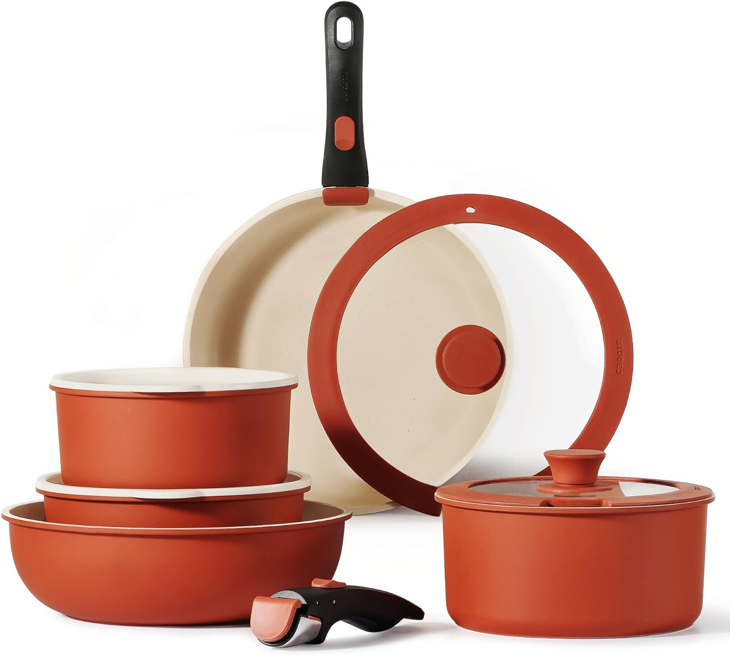 Carote Carote Pcs Pots And Pans Set Nonstick Detachable Handle